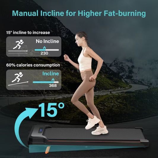 KERDOM Walking Pad Treadmill, Under Desk Treadmill, Treadmill for Home Office, Quiet Treadmill 2 in 1 for Walking and Jogging