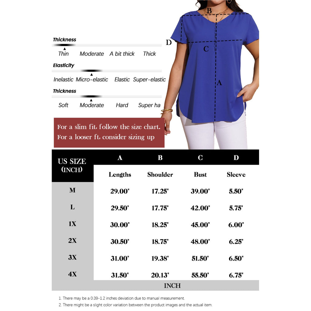 a.Jesdani Women’s Plus Size V-Neck Blouse Casual Flowy Flutter Sleeve Tops with Button for Curvy Women M 4X
