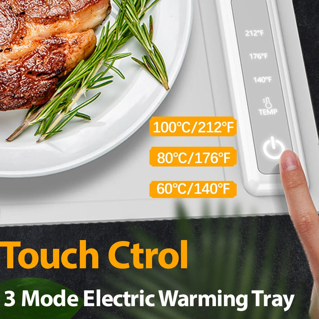 Silicone Food Warming Tray  Adjustable Temps 10s Heating,Portable Food Warmer for Dinner Parties, Buffet, Travel