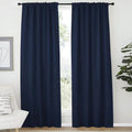 NICETOWN 52"x84" Blackout Window Curtains 2 Panels Navy Blue Thermal Drapes with Rod Pocket and Back Tab for Camper