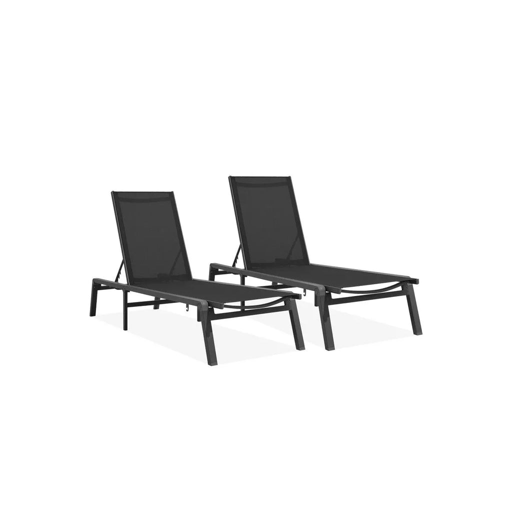 Hyleory Adjustable Aluminum Folding Chaise Lounge - Locking Legs for Secure Relaxation