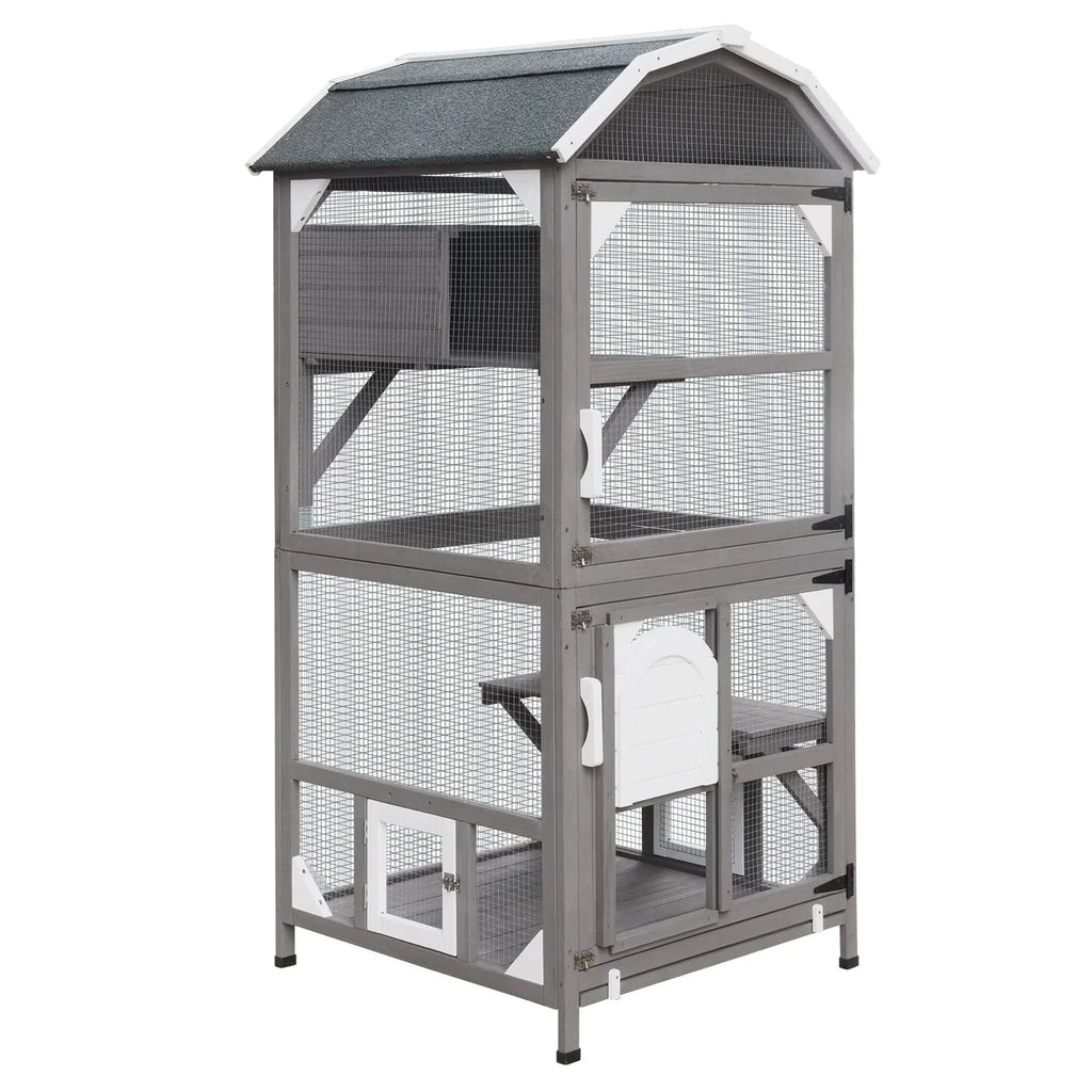 PETSCOSSET Cat House Outdoor Cat Enclosure Catio with Platforms