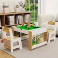 LOVSON 2-in-1 Kids Play Table & Chair Set,7-Storage Compartment Activity Center, LEGO-Compatible Learning Table with 2 Chairs
