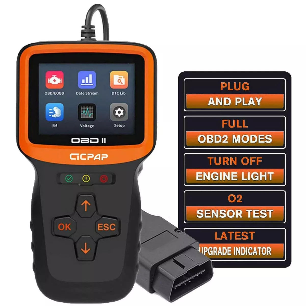 Belatt OBD2 Scanner Color Screen & Live Data, Check Engine Code Reader with Reset, Plug & Play, Voltage/EVAP/O2 Tests, Diagnostic Tool for 1996+ Cars