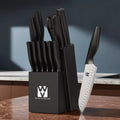 Knife Set, Vestaware 14 Pcs Kitchen Knife Set, Practical One-Piece Knife Block Set, Ultra Sharp Stainless Steel Knives Set Ergonomic Anti-slip Handle