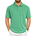 Thrilos Striped Golf Polo Shirts for Men Short Sleeve Performance Polo Dry Fit Print Casual Golf Shirts