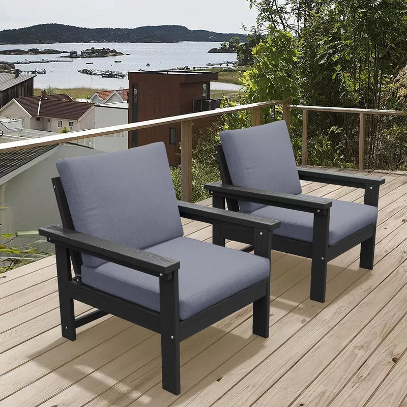 Hyleory Luxurious Outdoor Patio Seating Set with Cushions  Durable HDPE Design for Ultimate Comfort