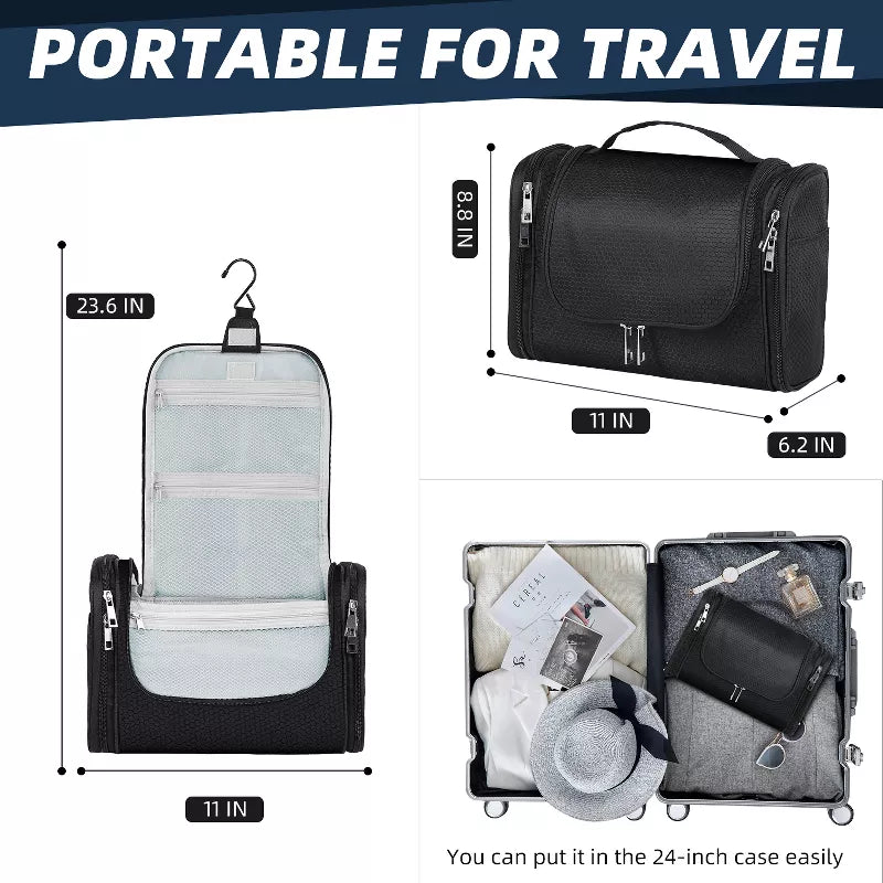 Large Capacity Toiletry Bag for Women and Men, Hanging Toiletry Organizer Cosmetics Makeup Bag