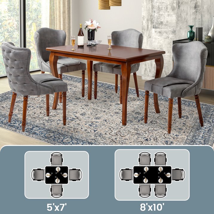 YEERSWAG 8x10 Area Rugs for Living Room Bedroom Machine Washable Stain Resistant Non-Shed Carpet with Non Slip Backing,Vintage Rug for Dining Room