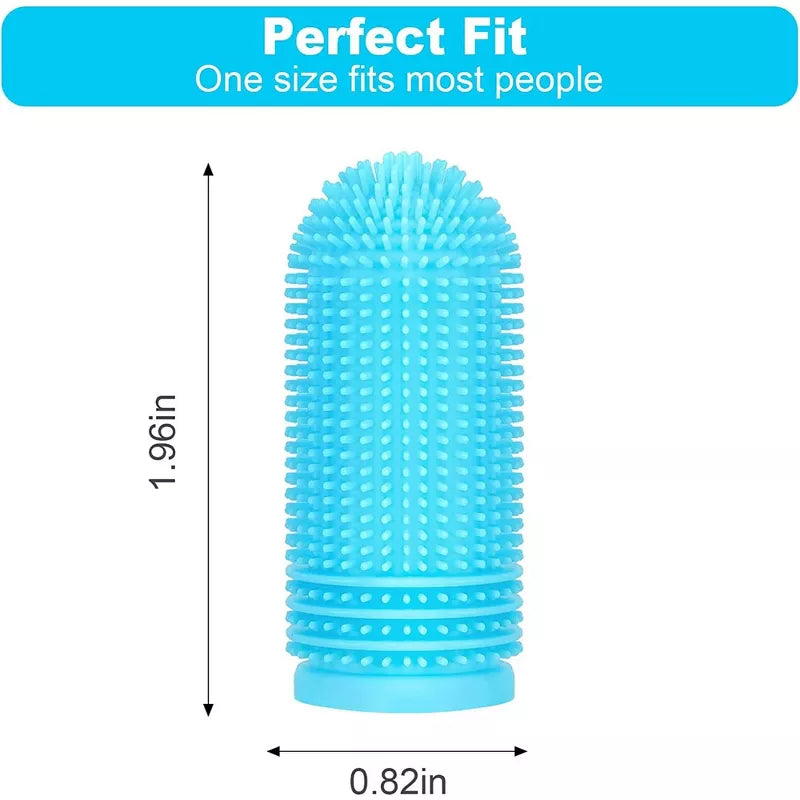 Belatt Dog Finger Toothbrush 4-Pack, 360° Silicone Bristles, Reusable, Storage Case Included, Puppy & Cat Pet Toothbrush for Daily Dental Cleaning