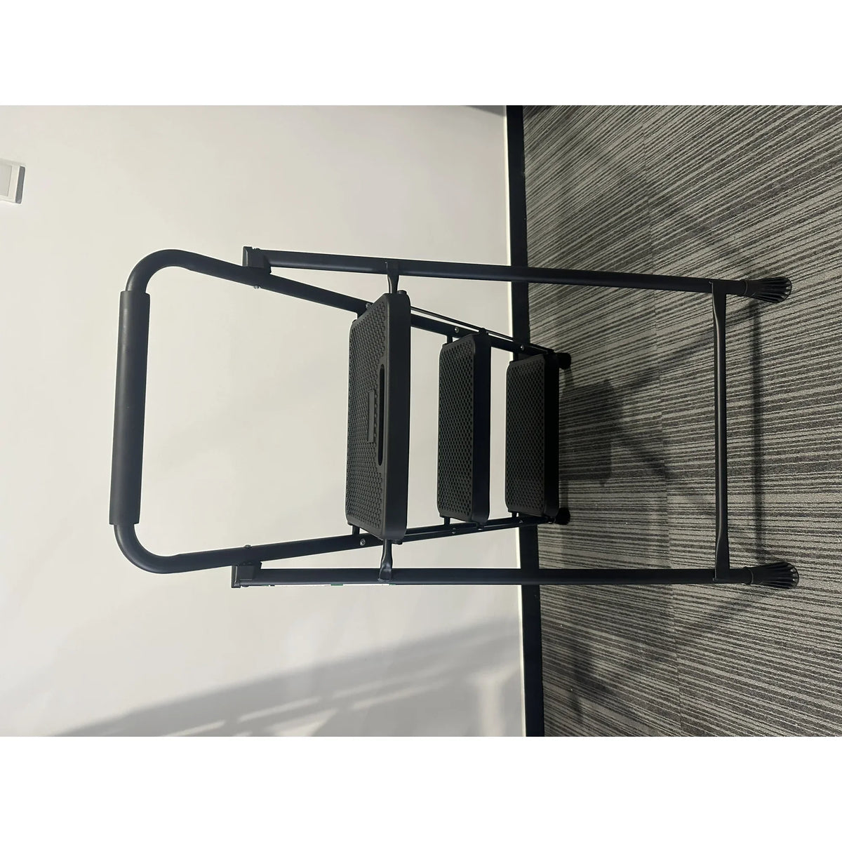 PhiloDeco Step Ladder, Folding Step Stool with Wide Anti-Slip Pedal, Sturdy Steel Ladder, Convenient Handrail, Lightweight, Portable Steel Step Stool