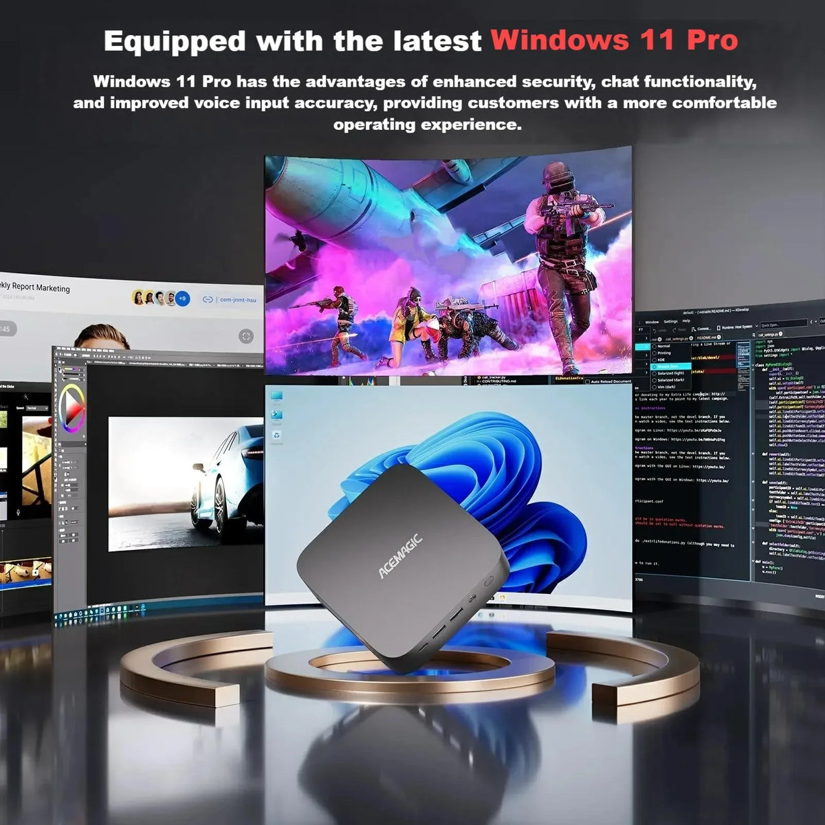 NIPOGI Mini Gaming PC AMD Ryzen 5 7430U 16GB DDR4 512GB SSD Mini Desktop Computer,Windows 11 Pro