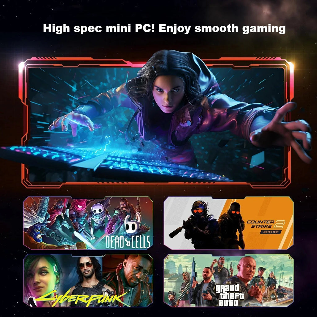 NIPOGI Mini Gaming PC AMD Ryzen 5 7430U 16GB DDR4 512GB SSD Mini Desktop Computer,Windows 11 Pro