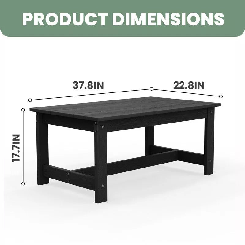 Hyleory HDPE Patio Coffee Table - Durable Outdoor Modern Side Table ,Weather Resistant