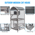 PETSCOSSET Cat House Outdoor Cat Enclosure Catio with Platforms