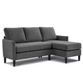 Hyleory Luxury Reversible Chaise Sectional Sofa Set  linen blend Fabric, Modular Left/Right Design, Sturdy Frame for Living Room Home Theater
