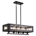 HBEZON 31.5  Pendant Light, 5 Light Height Adjustable Industrial Metal Chandelier for Kitchen Island, Dining Room, Foyer