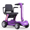 4 Wheels Mobility Scooter for Adults  Senior, Foldable Lightweight Powered Device for Travel, with LED Strip Light, Storage Bag, Charger Included, No Assemble Required (Purple)