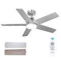 45 Inch Ceiling Fan with Light and Remote Control Ceiling Fan for Bedroom, Farmhouse, Indoor/Outdoor Use White