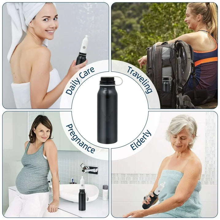 Sentryse Portable Bidet for Travel, 280ML Large Capacity Rechargeable Handheld Personal Travel Bidet for Women Men Cleaning, Black