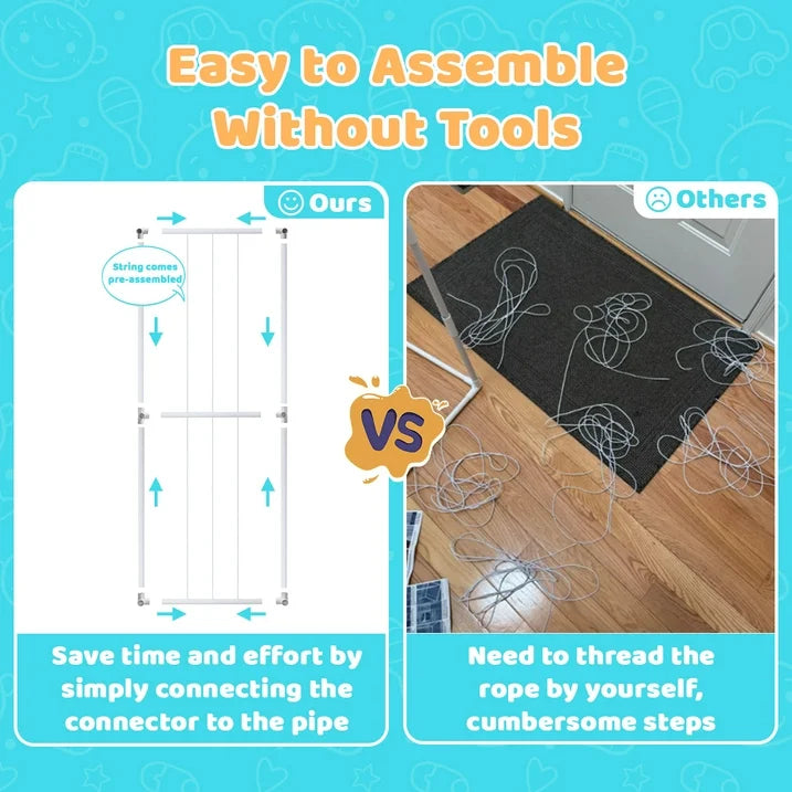 Stuffed Animal Zoo Storage Pre Assemble PVC Toy Storage Organizer with Elastic Band and Net, Stuffed Animal Holder Space Saver for Playroom Bedroom Nursery, White