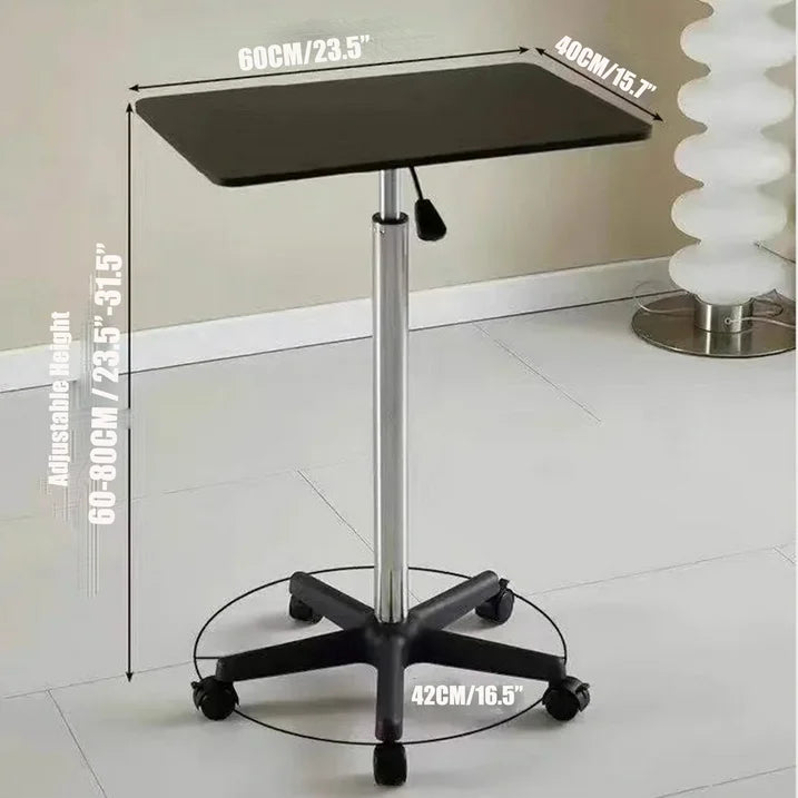 Susuzi Lap Desks with Lockable Wheels, Height AdjustablePortable Rolling Desk Table for for Small Spaces Bed Home Office