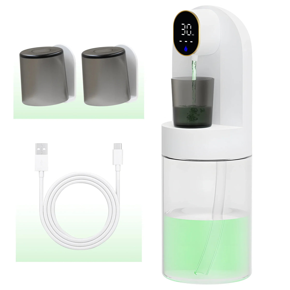 Automatic Mouthwash Dispenser,21Oz/600ml 2025 New Power System 2000mAH 180 Battery life for Kitchen Bathroom Accessories