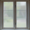 BSHAPPLUS 17.7"x78.7"Reeded Glass Window Privacy Film,Fluted Glass Window Film,Frosted Window Sticker,3D Window Decals Non Adhesive for Bathroom Living Room Office