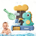 QXQ Baby Bath Toys 3 5, Dinosaur Bathtub Water Play Shower Toy for Toddlers Age 2 4, Fun Suction Cup Bath Toys for Kids Boys Girl Birthday (Ladle Color Random)