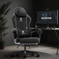 Dowinx Ergonomic Gaming Chair High Back PU Leather Office Chair with Pocket Spring Cushion, Massage Lumbar Support & Adjustable Footrest, 300LBS Weight Capacity for Adults, Computer Gaming, Black