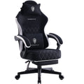 ‌Dowinx Fabric Gaming Chair with Pocket Spring Cushion High Back Ergonomic Office Chair, Adjustable Footrest & Lumbar Support, 300lbs Capacity, Black
