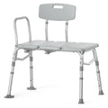 ZOTO Tub Transfer Bench For Bathtub, Height Adjustable Shower Bench with Backrest, Shower Seat Shower Chair Bath Chair for Elderly, Seniors, Arm Support for Transfer, 400 Weight Cap,VBC4