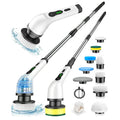 Electric Spin Scrubber, Cordless Cleaning Brush, Shower Scrubber with 9 Brush Heads 2H Power Dual Speed, Adjustable Extension Handle, IPX7 Waterproof for Tub Tile Floor Car-A