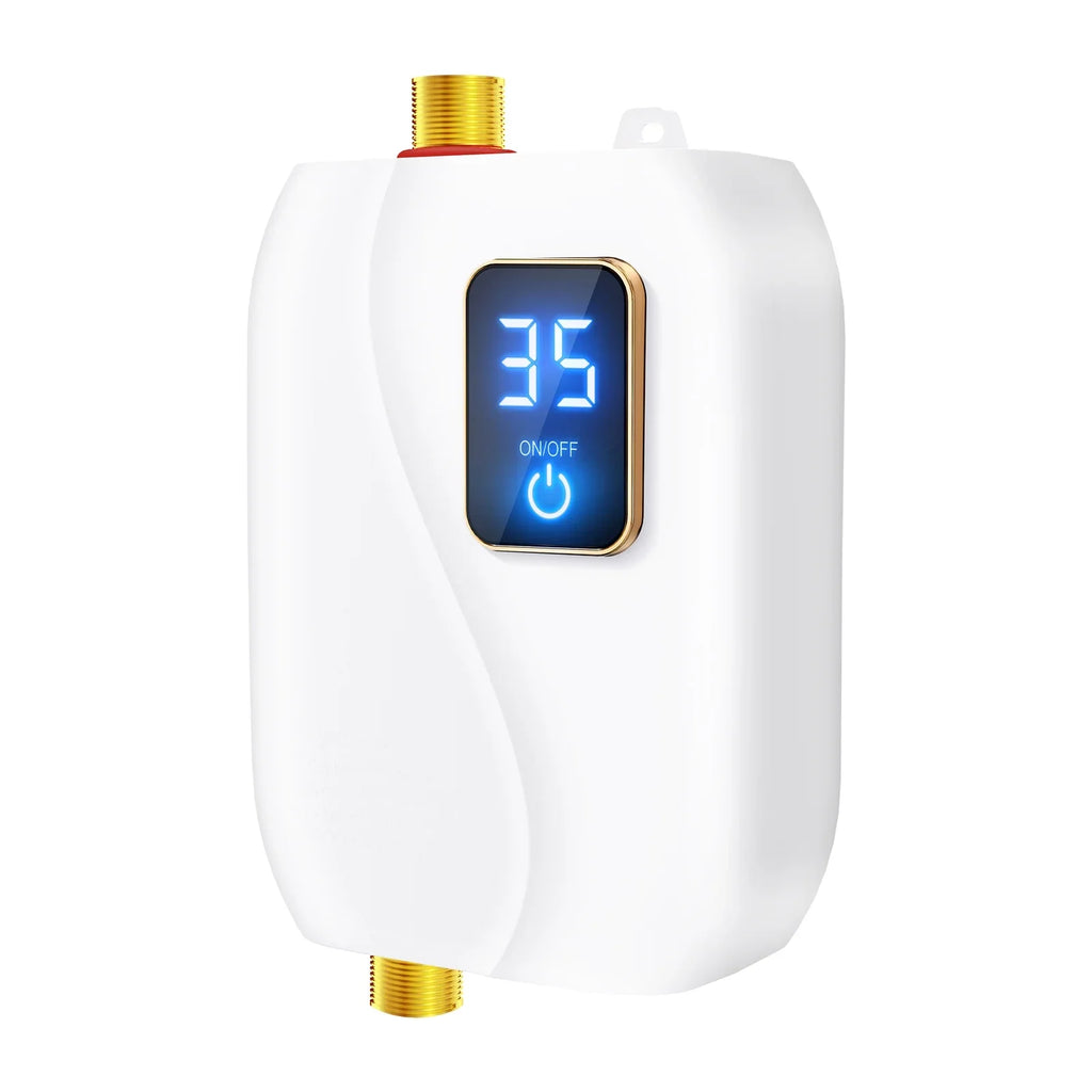 Electric Tankless Water Heater 3.0KW 110V Instant Hot On Demand Residential Electric Water Heater for Kitchen rv Whole House Shower Sink Small