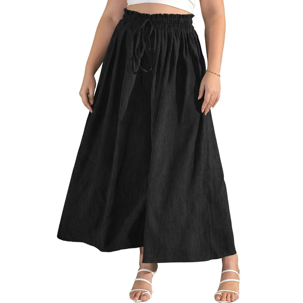 FOLUNSI Women's Plus Size Wide Leg Pants Casual Loose High Waist Culottes Trousers m-4x