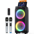 FanFun Karaoke Machine for Adults, 8" Big Bluetooth Party Speaker with 500W Peak Power, PA System with LED Disco Light for Party