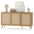 Farini Sideboard Buffet Cabinet with 3 Rattan Doors, Kitchen Storage Cabinet, Modern Console Cabinet ,Bar Cabinet for Entryway Living Room(Nature)