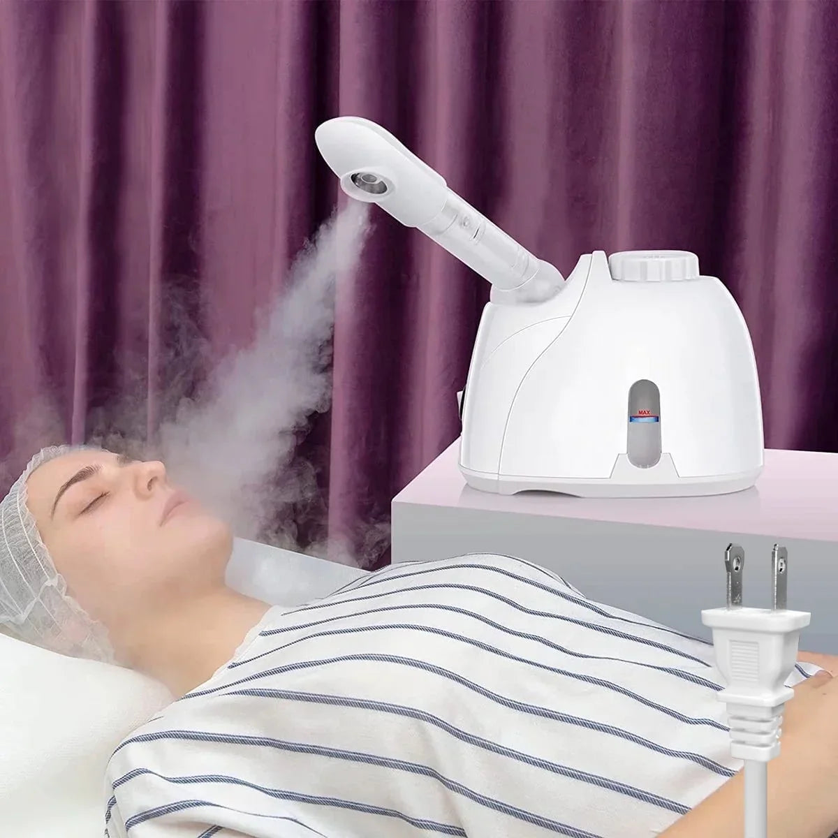 Fixdono Portable Facial Steamer, Nano Ionic Face Steamer with 180 Rotatable Sprayer, Warm/Cold Mist Portable Facial Steamer for Salon and SPA