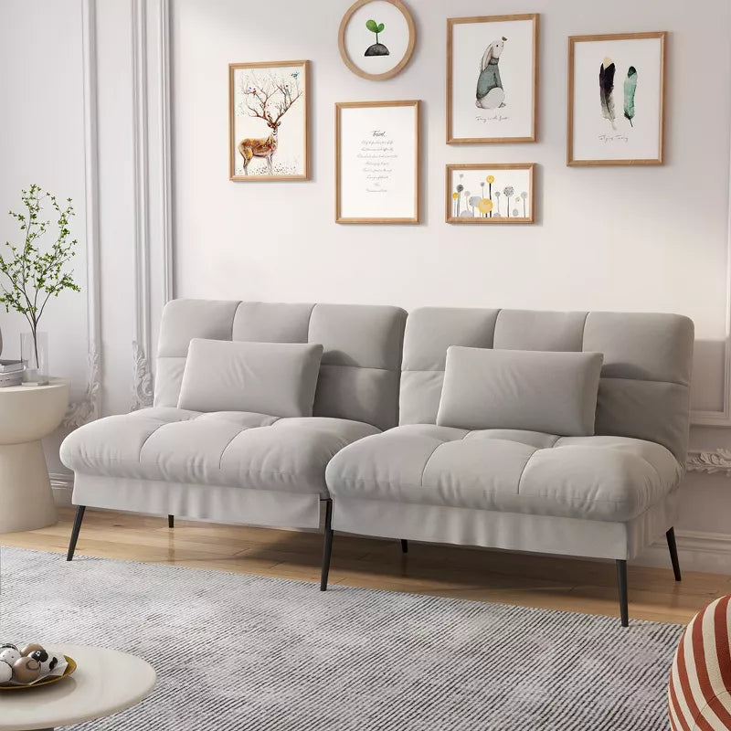 COMHOMA Convertible Futon Sofa Bed Soft Upholstered Futon Couch Fabric Sleeper Sofa