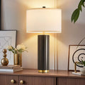 GTCLIGHTING Table Lamp for Bedroom,28.5" Modern Bedside Lamps with Fabric Shade for Farmhouse Office End Table,Rotary Switch