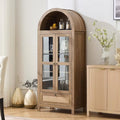 TYBOATLE 71" Tall Arched Pantry Cabinet with Glass Door, Drawer & Anti-Tip Kit – Versatile Storage Cupboard for Kitchen or Dining Room,Wood
