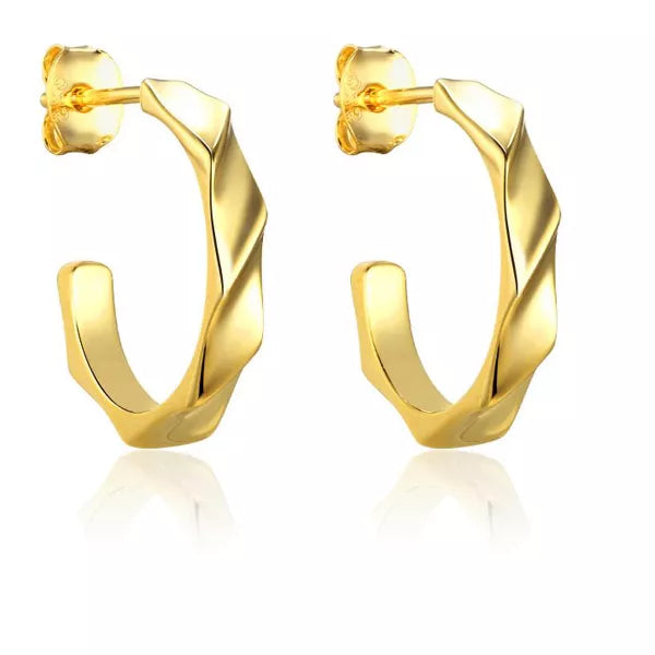Molenia Gold Chunky Hoop Earrings for Women, 925 Sterling Silver 14K Gold Plated Huggie Earrings Jewelry Anniversary Christmas Birthday Gifts for Her