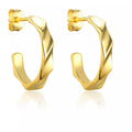 Molenia Gold Chunky Hoop Earrings for Women, 925 Sterling Silver 14K Gold Plated Huggie Earrings Jewelry Anniversary Christmas Birthday Gifts for Her