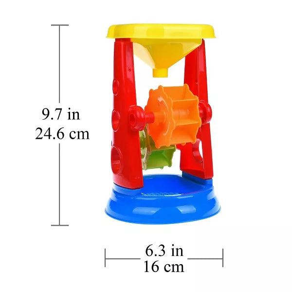 Fun Little Toys Out2Sea 19Pcs Sandcastle Building Kit, Beach Sand Toys Set with Sand Water Wheel & Molds, Outdoor & Snow Toys for Kids, Boys & Girls