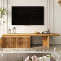 LOVSON 78 to 110-inch Retracted Extendable TV Stand, Console Media Cabinet with Storage,for Up to 55+ Inch,for Living Room,Bedroom,Natural