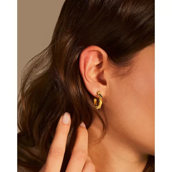 Molenia Gold Chunky Hoop Earrings for Women, 925 Sterling Silver 14K Gold Plated Huggie Earrings Jewelry Anniversary Christmas Birthday Gifts for Her