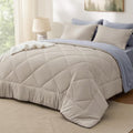Bedsure Comforter Set - 7 Pieces Reversible Bed Set for All Seasons, Bed in a Bag with Down Alternative Comforter, Sheets, Pillowcases & Shams