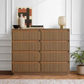 KOLIGEY 8-Drawer Dresser 52"W Double Dresser With Waveform Fluted Panel