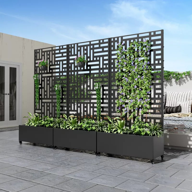 PexFix Outdoor Metal Trellis with Planter Box