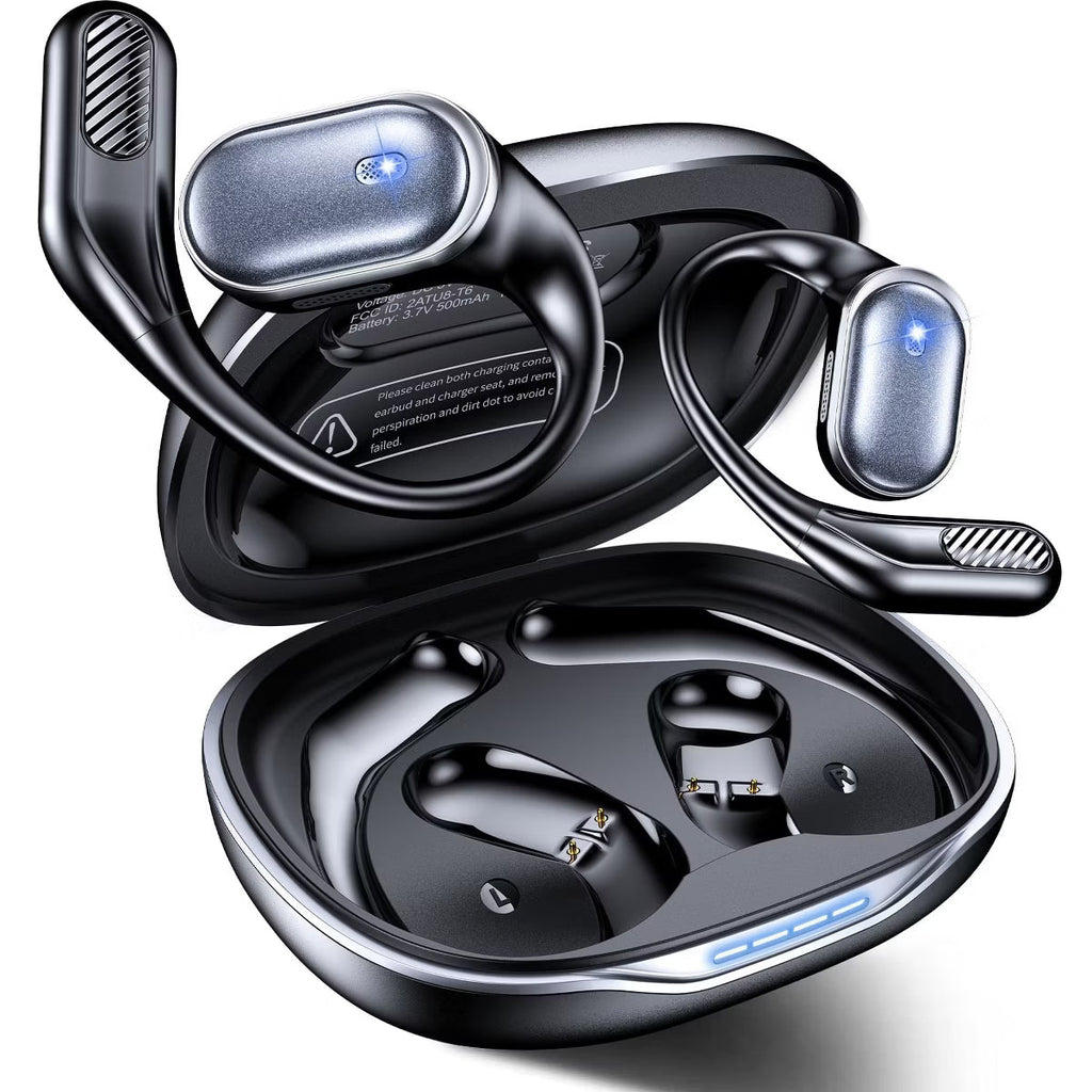 VEATOOL T6 Open Ear Headphones,Bluetooth 5.4 Wireless Earbuds,60H Playtime Stereo Sound Earphones,Air Conduction IPX7 Waterproof Open Ear Earbud